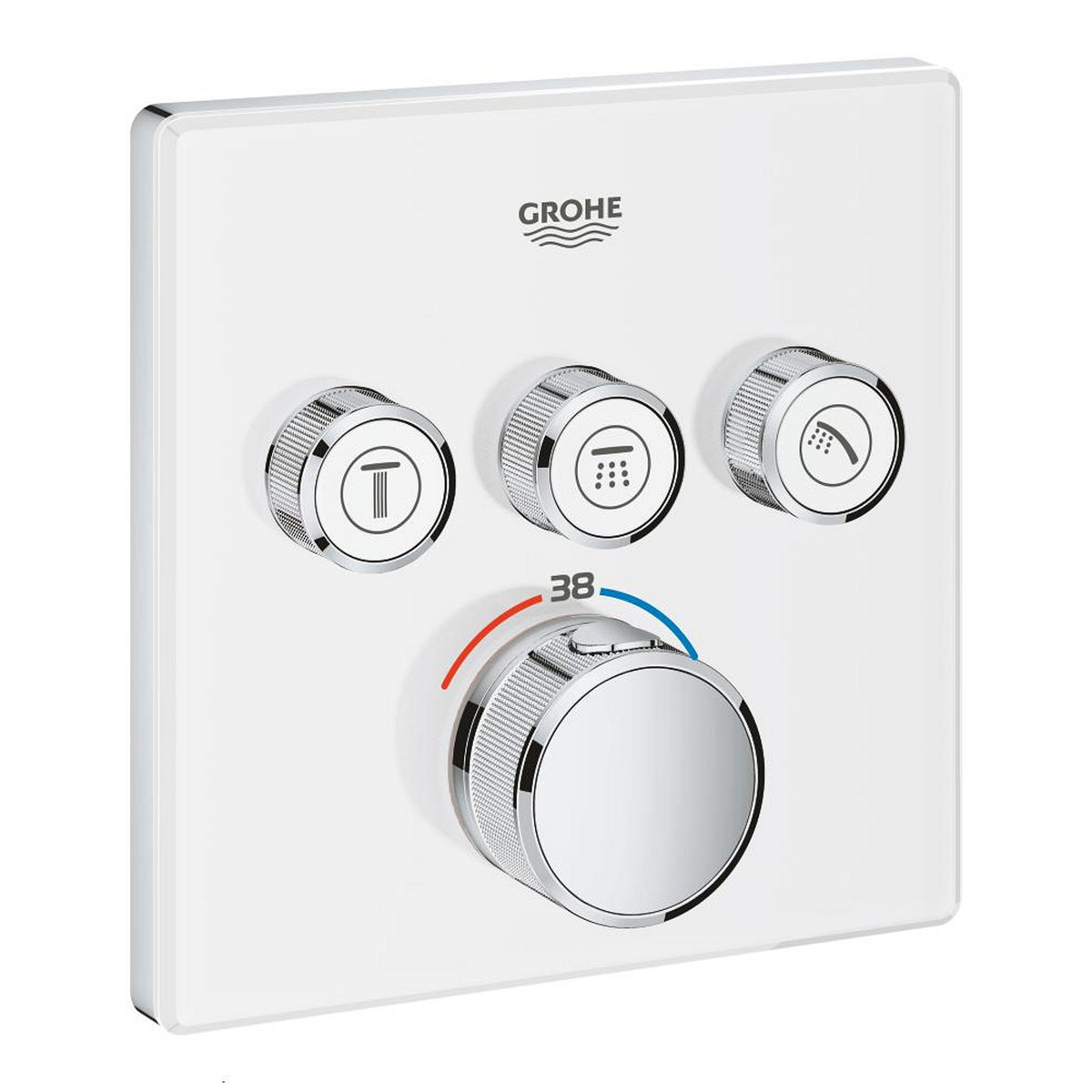 Grohe Grohtherm SmartControl Üç Valfli Akış Kontrollü, Ankastre Termostatik Duş Bataryası (Sıva Üstü Grubu), Ay Beyazı - Ürün Görseli
