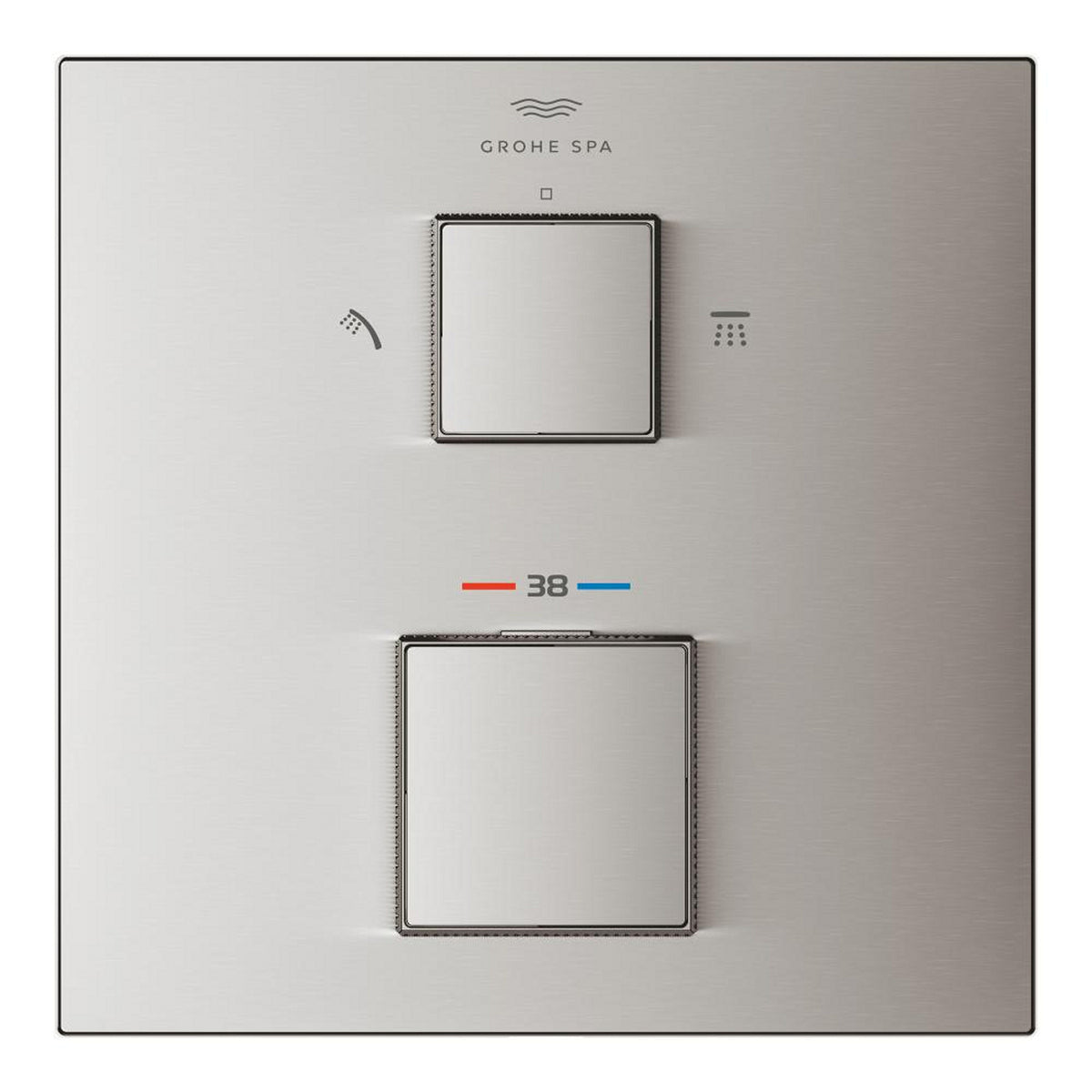 Grohe Allure Brilliant Private Collection Ankastre Termostatik Banyo Bataryası (2 Yollu, Sıva Üstü Grubu), Paslanmaz Çelik - Ürün Görseli