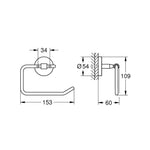 Grohe BauCosmopolitan Tuvalet Kağıtlığı, Kapaksız - Teknik Çizim