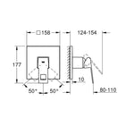 Grohe Eurocube Ankastre Duş Bataryası (Sıva Üstü Grubu) - Teknik Çizim