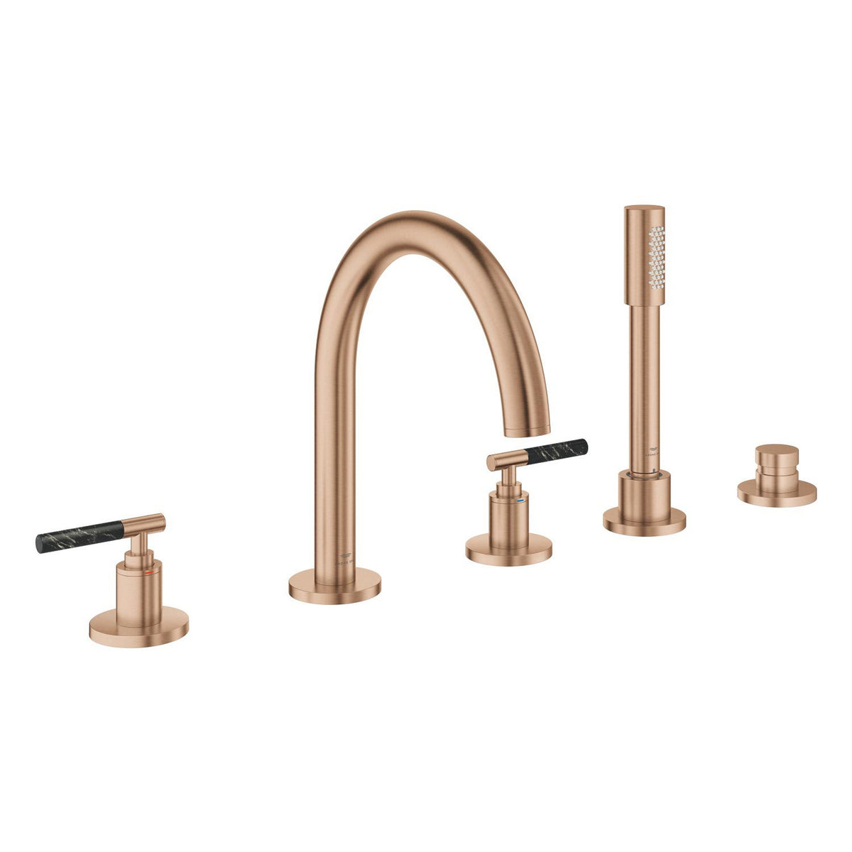 Grohe Atrio Private Collection 5 Delikli Ankastre Küvet Bataryası (Sıva Üstü Grubu), Fırçalı Bakır - Ürün Görseli