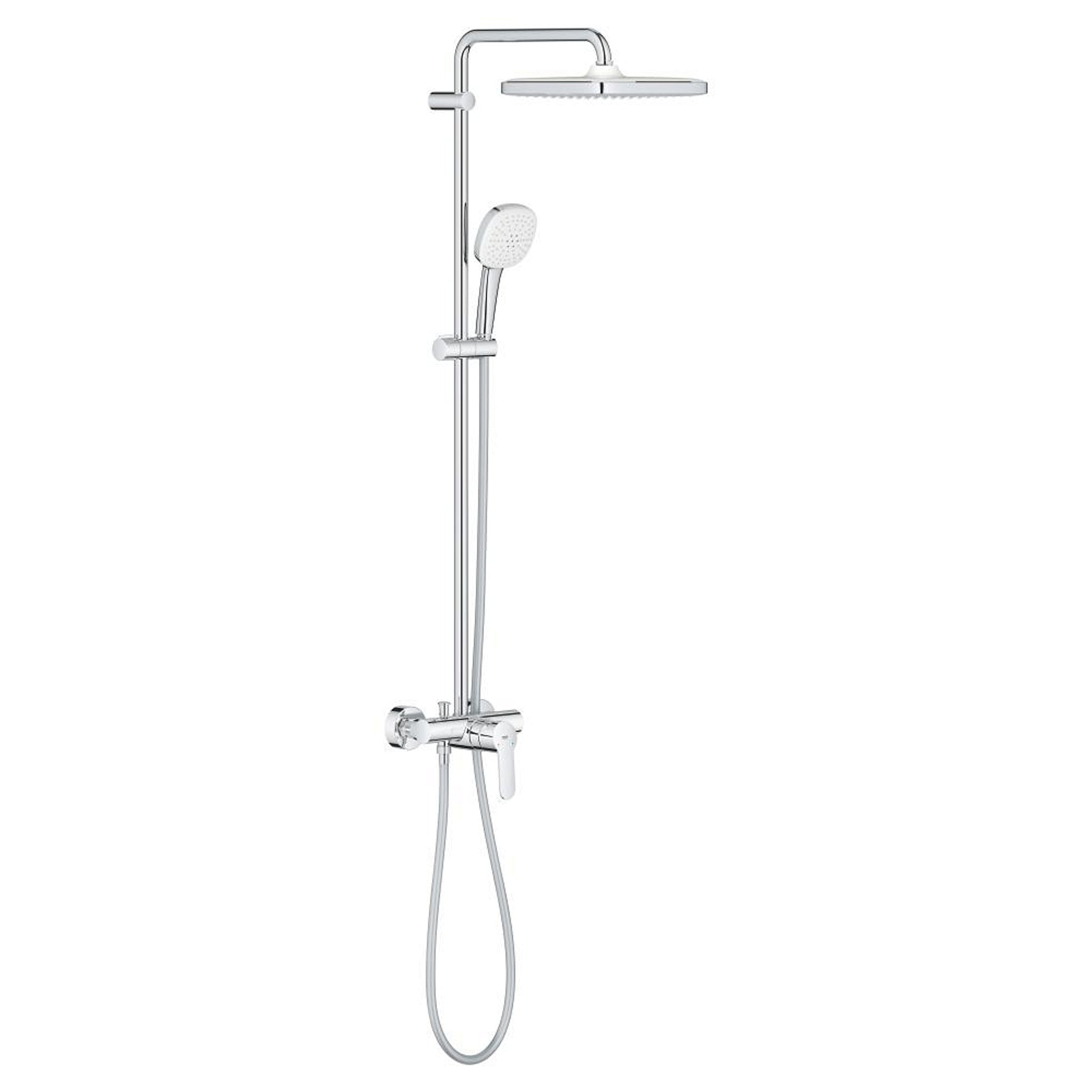 Grohe Tempesta System 250 Cube Kare Tepe Duşlu Duvara Monte Duş Bataryalı Duş Kolonu, Krom-Beyaz - Ürün Görseli