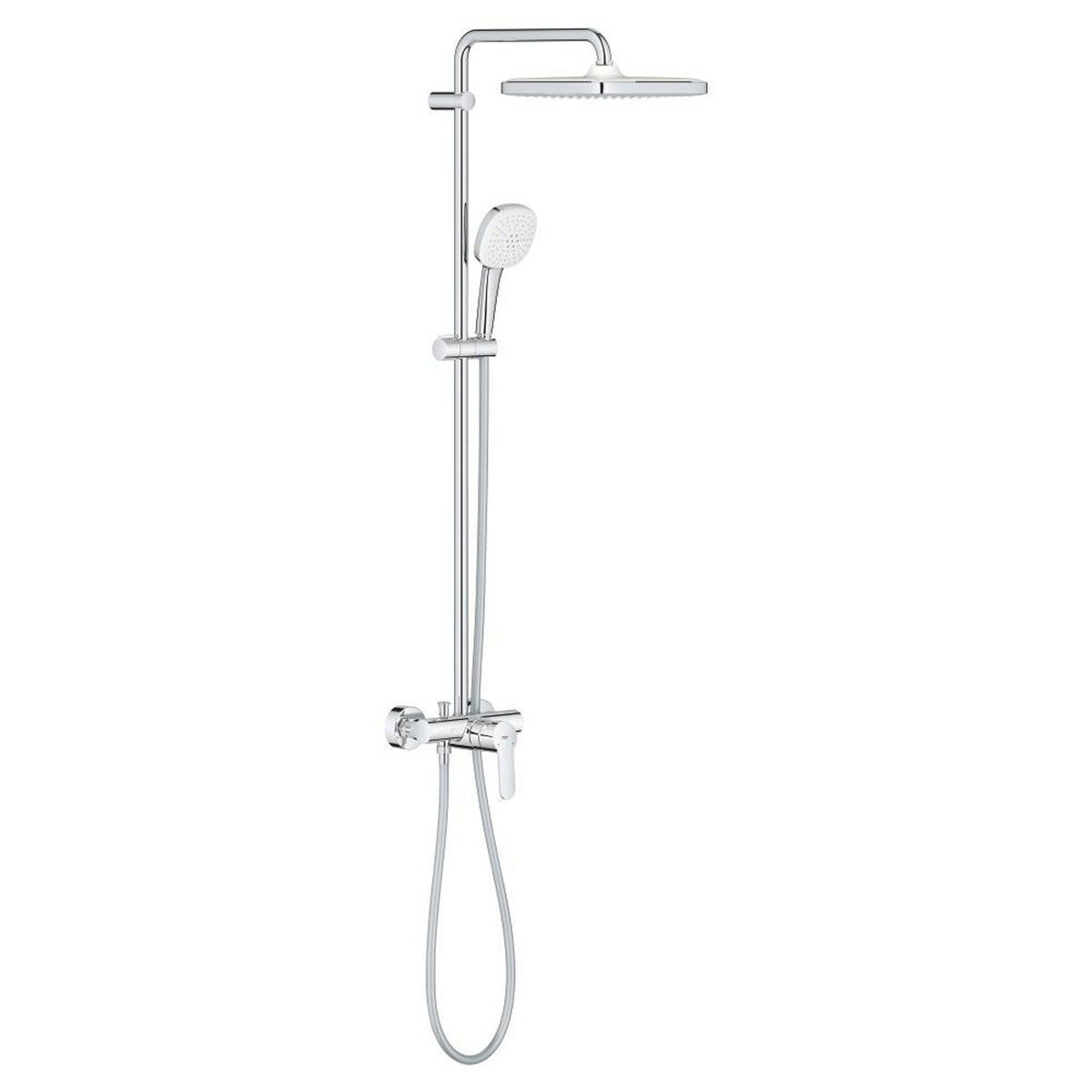 Grohe Tempesta System 250 Cube Kare Tepe Duşlu Duvara Monte Duş Bataryalı Duş Kolonu, Krom-Beyaz - Ürün Görseli