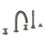 Grohe Atrio 5 Delikli Ankastre Küvet Bataryası (Sıva Üstü Grubu), Fırçalı Sert Grafit - Ürün Görseli