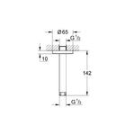 Grohe Duş Başlığı Dirseği, 142 mm - Teknik Çizim