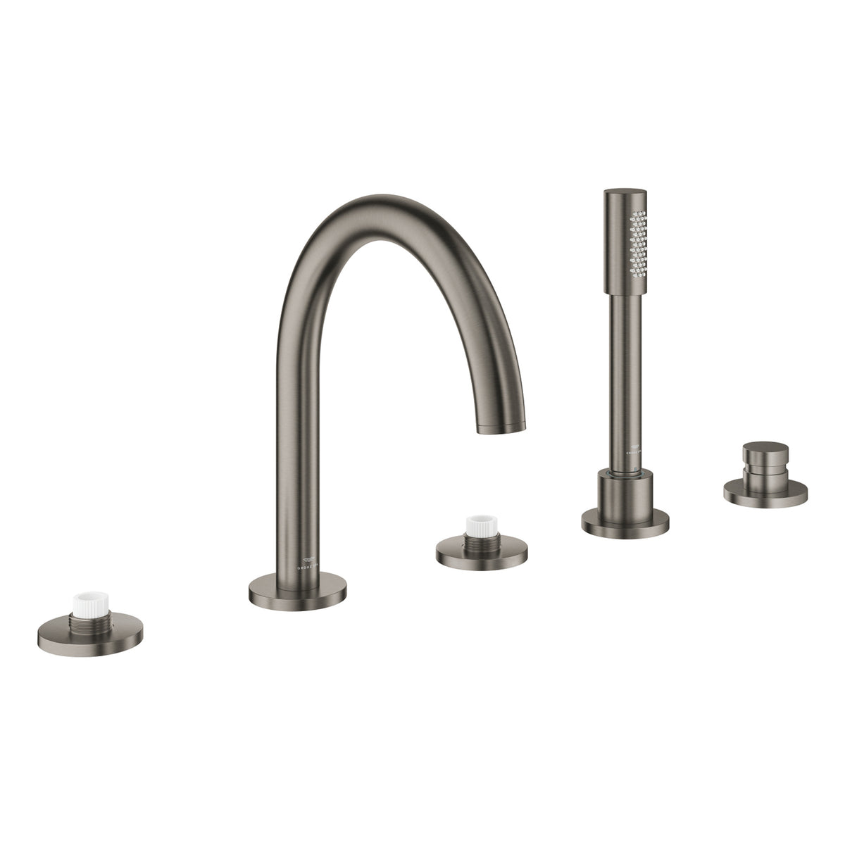 Grohe Atrio Private Collection 5 Delikli Ankastre Küvet Bataryası (Sıva Üstü Grubu), Fırçalı Sert Grafit - Ürün Görseli