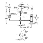 Grohe Eurocosmo Sifon Kumandalı Bide Bataryası (S-Boy) - Teknik Çizim