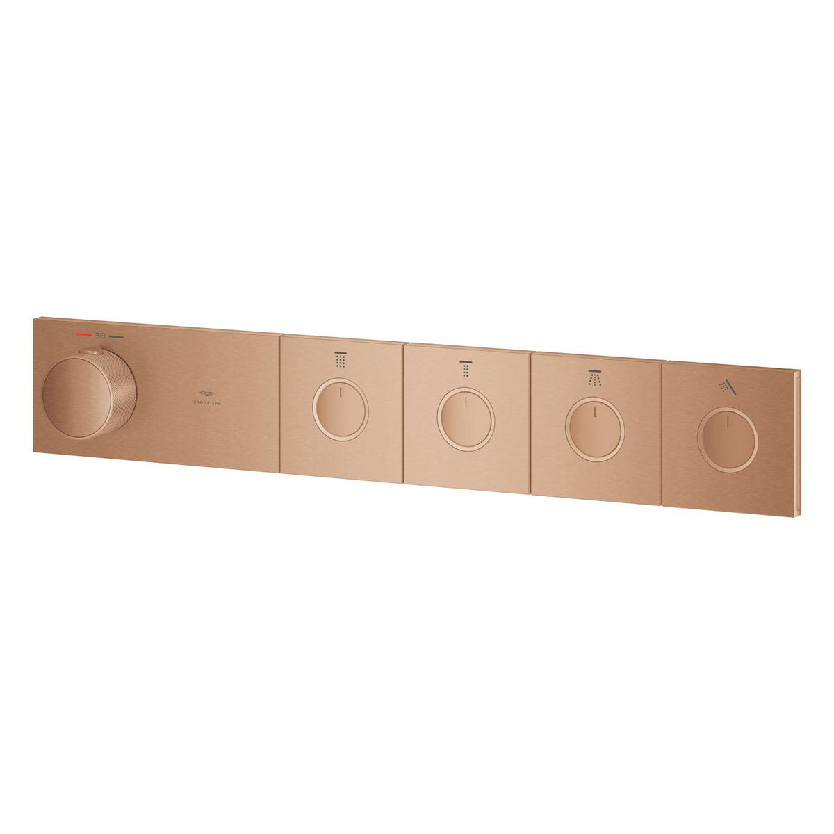 Grohe Grohtherm Aqua Tiles SmartControl Termostatik Ankastre Banyo Bataryası, 4 Çıkışlı, Fırçalı Bakır (Sıva Üstü Grubu) - Ürün Görseli