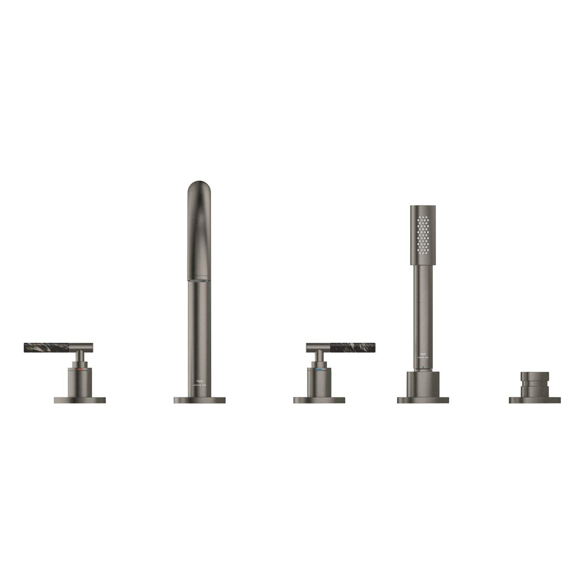 Grohe Atrio Private Collection 5 Delikli Ankastre Küvet Bataryası (Sıva Üstü Grubu), Fırçalı Sert Grafit - Ürün Görseli