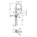 Grohe Concetto Professional Eviye Bataryası - Teknik Çizim