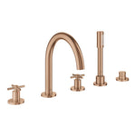 Grohe Atrio 5 Delikli Ankastre Küvet Bataryası (Sıva Üstü Grubu), Fırçalı Bakır - Ürün Görseli
