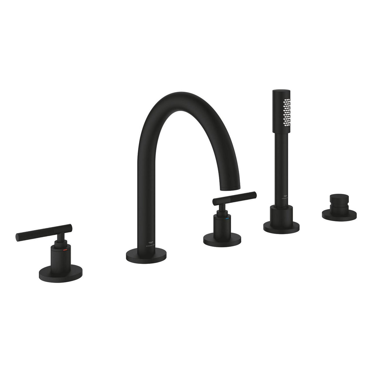 Grohe Atrio Private Collection 5 Delikli Ankastre Küvet Bataryası (Sıva Üstü Grubu), Hayalet Siyah - Ürün Görseli