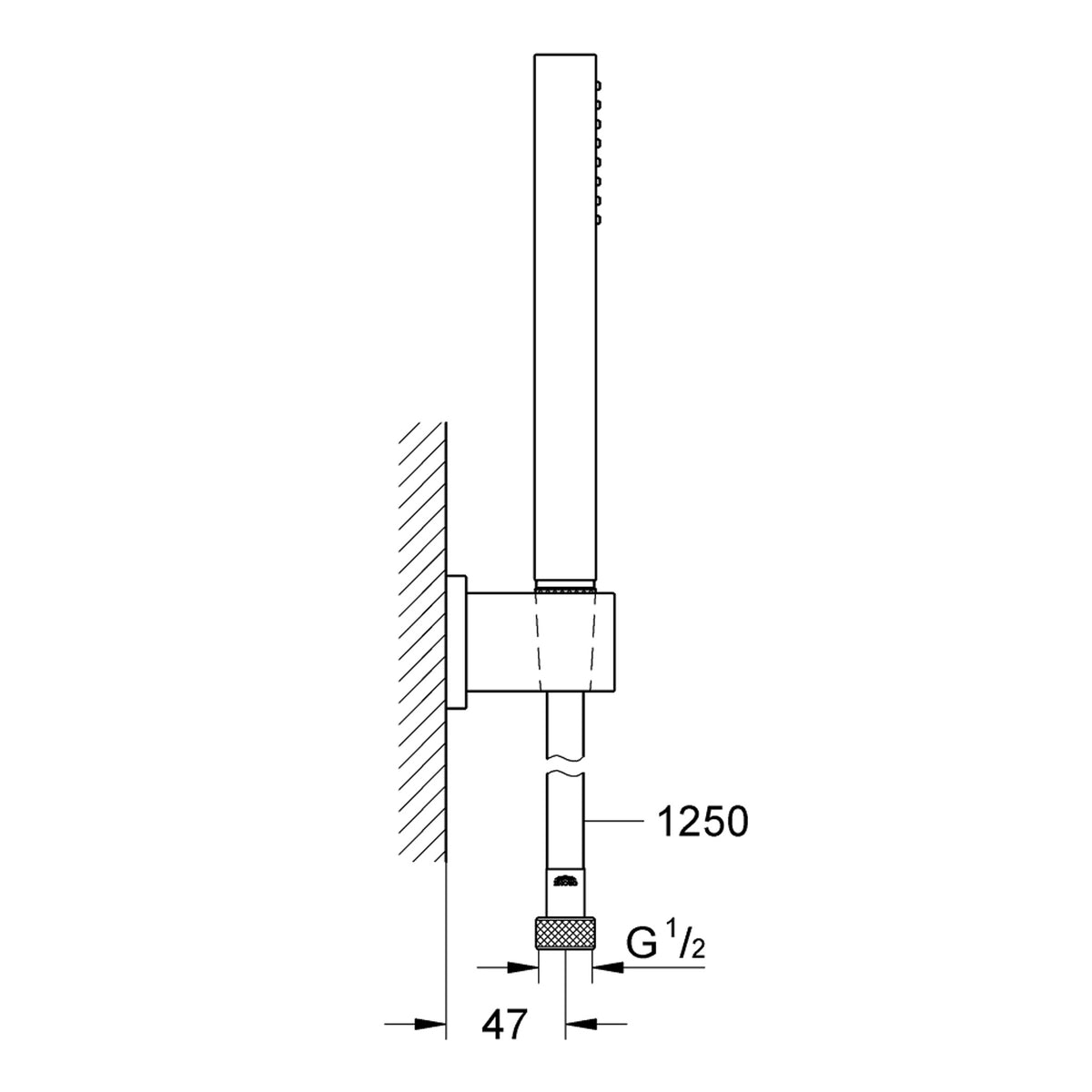 Grohe Euphoria Cube Stick El Duş Seti - Teknik Çizim