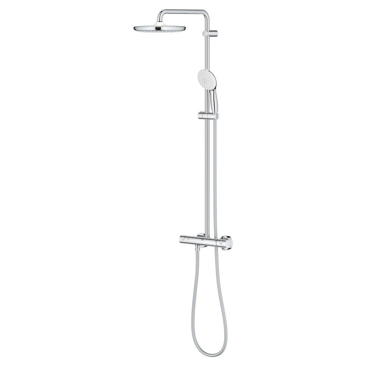 Grohe Tempesta System 250 Duvara Monte Termostatik Bataryalı Duş Kolonu, Krom-Beyaz - Ürün Görseli