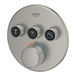 Grohe Grohtherm SmartControl Ankastre Termostatik Banyo/Duş Bataryası (Sıva Üstü Grubu), 3 Yollu, Saten Çelik - Ürün Görseli