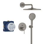 Grohe Essence Ankastre Banyo/Duş Bataryası, Tepe ve El Duşu Seti, Fırçalı Sert Grafit - Ürün Görseli