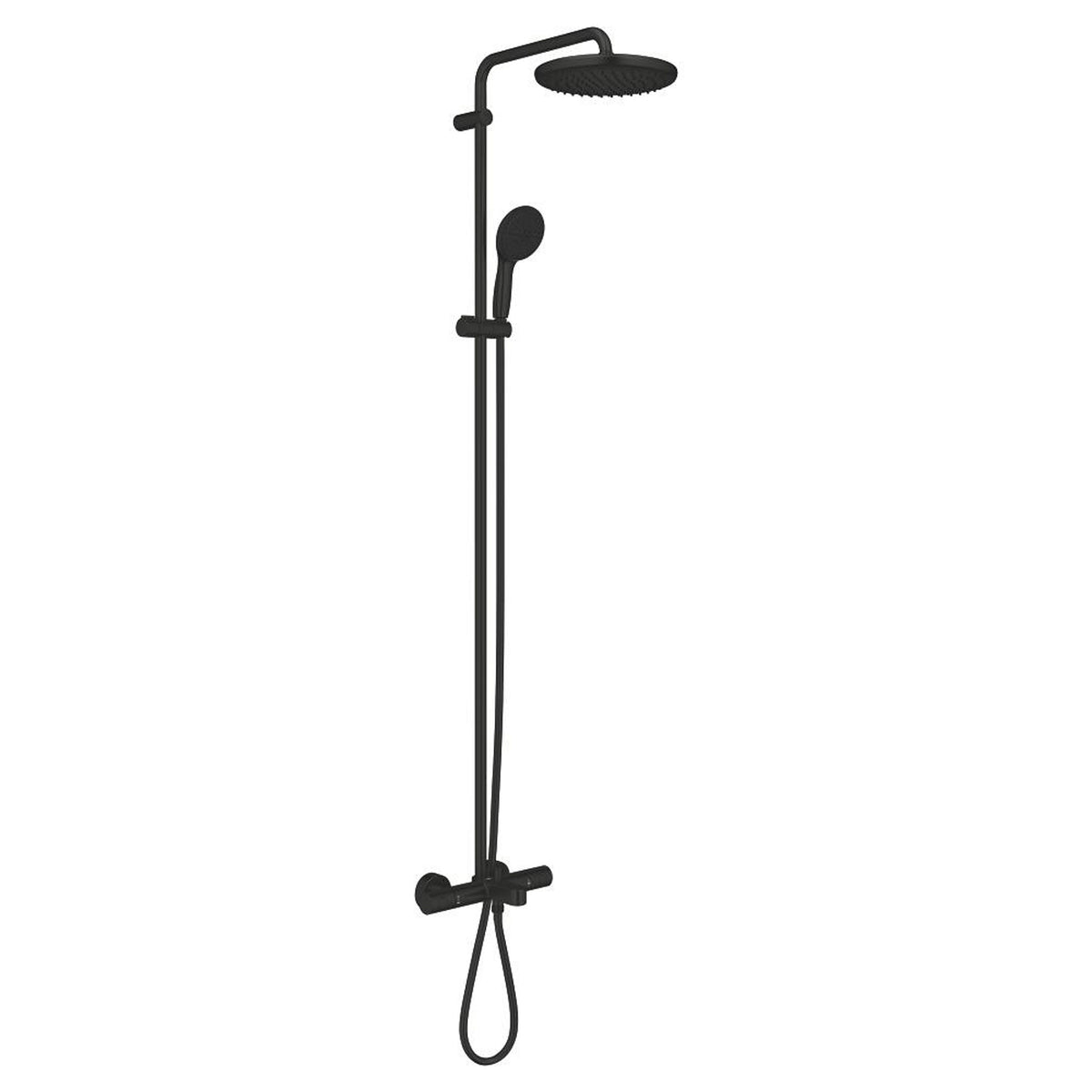Grohe Tempesta System 250 Duvara Monte Termostatik Banyo Bataryalı Duş Kolonu, Mat Siyah - Ürün Görseli