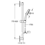 Grohe Tempesta Cube 110 Sürgülü Duş Seti, 2 Akışlı - Teknik Çizim