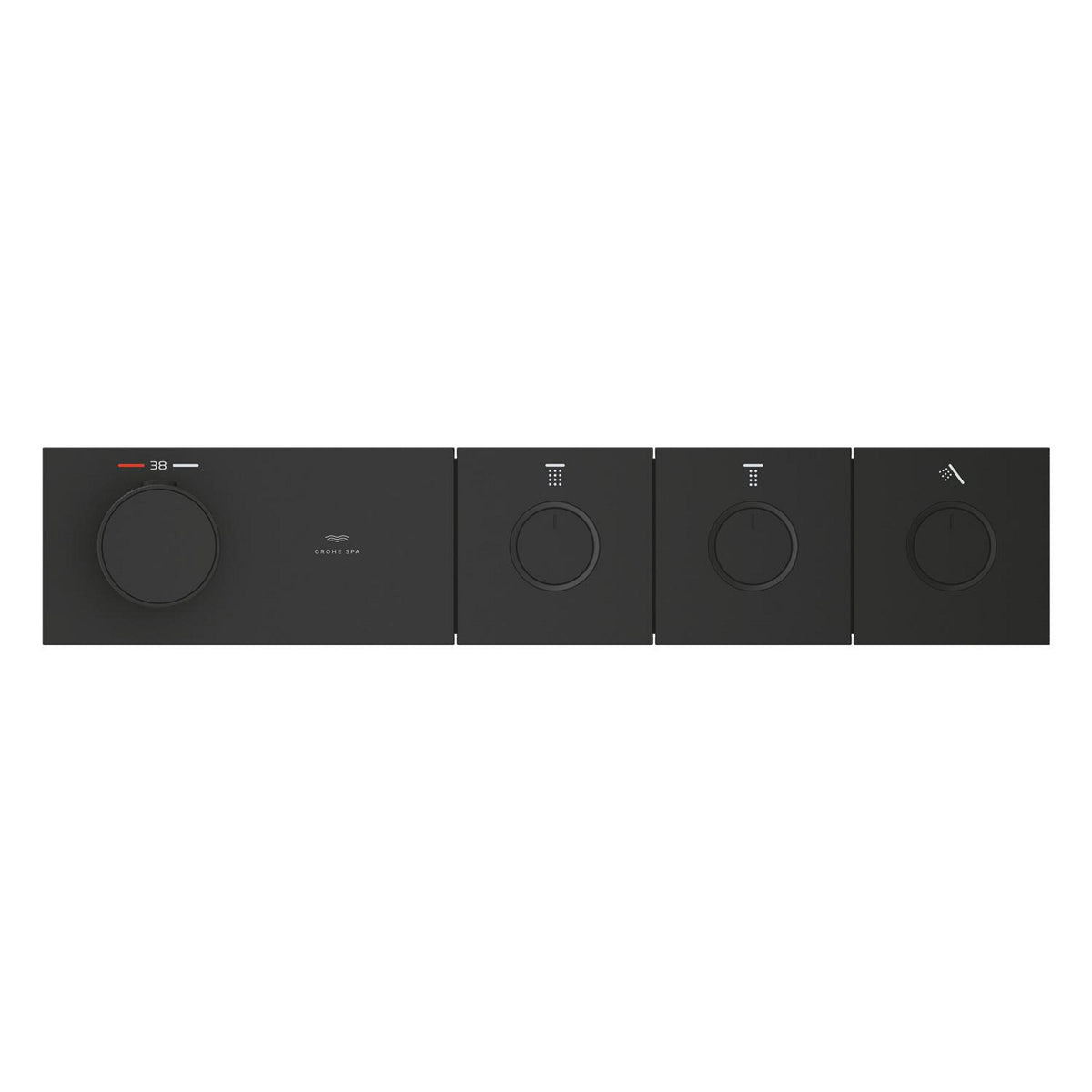 Grohe Grohtherm Aqua Tiles SmartControl Termostatik Ankastre Banyo Bataryası, 3 Çıkışlı, Hayalet Siyah (Sıva Üstü Grubu) - Ürün Görseli