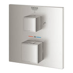 Grohe Grohtherm Cube Çift Yönlü Termostatik Ankastre Banyo Bataryası (2 Yollu, Sıva Üstü Grubu), Paslanmaz Çelik - Ürün Görseli