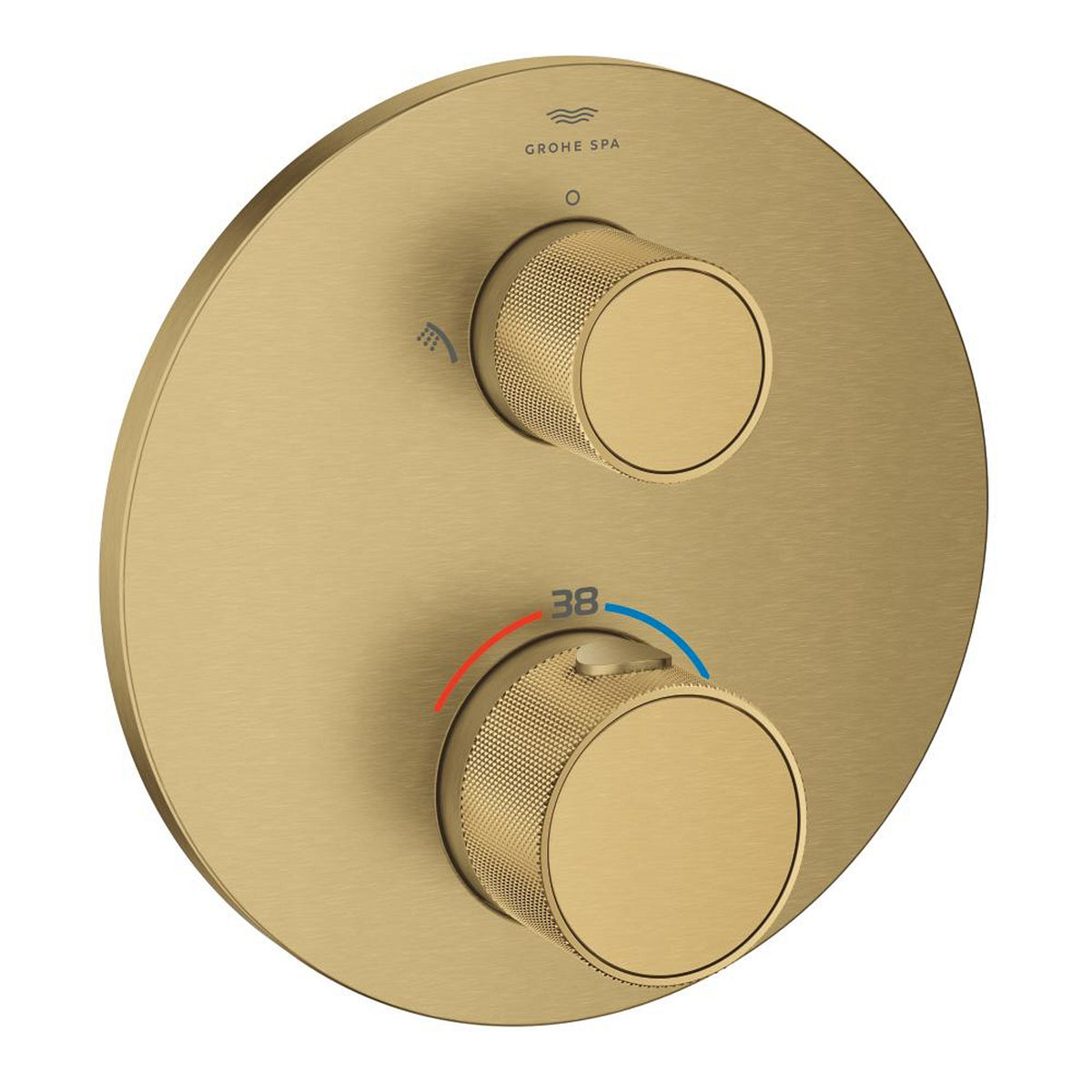 Grohe Atrio Private Collection Ankastre Termostatik Banyo Bataryası (2 Yollu, Sıva Üstü Grubu), Fırçalı Altın - Ürün Görseli