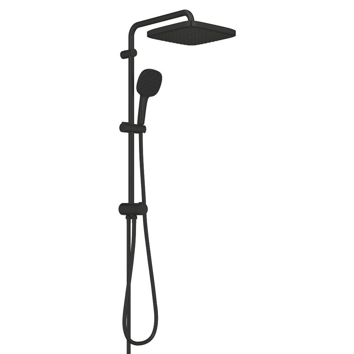 Grohe Tempesta System 250 Cube Kare Duş Başlıklı Duvara Monte Duş Sistemi, Mat Siyah - Ürün Görseli