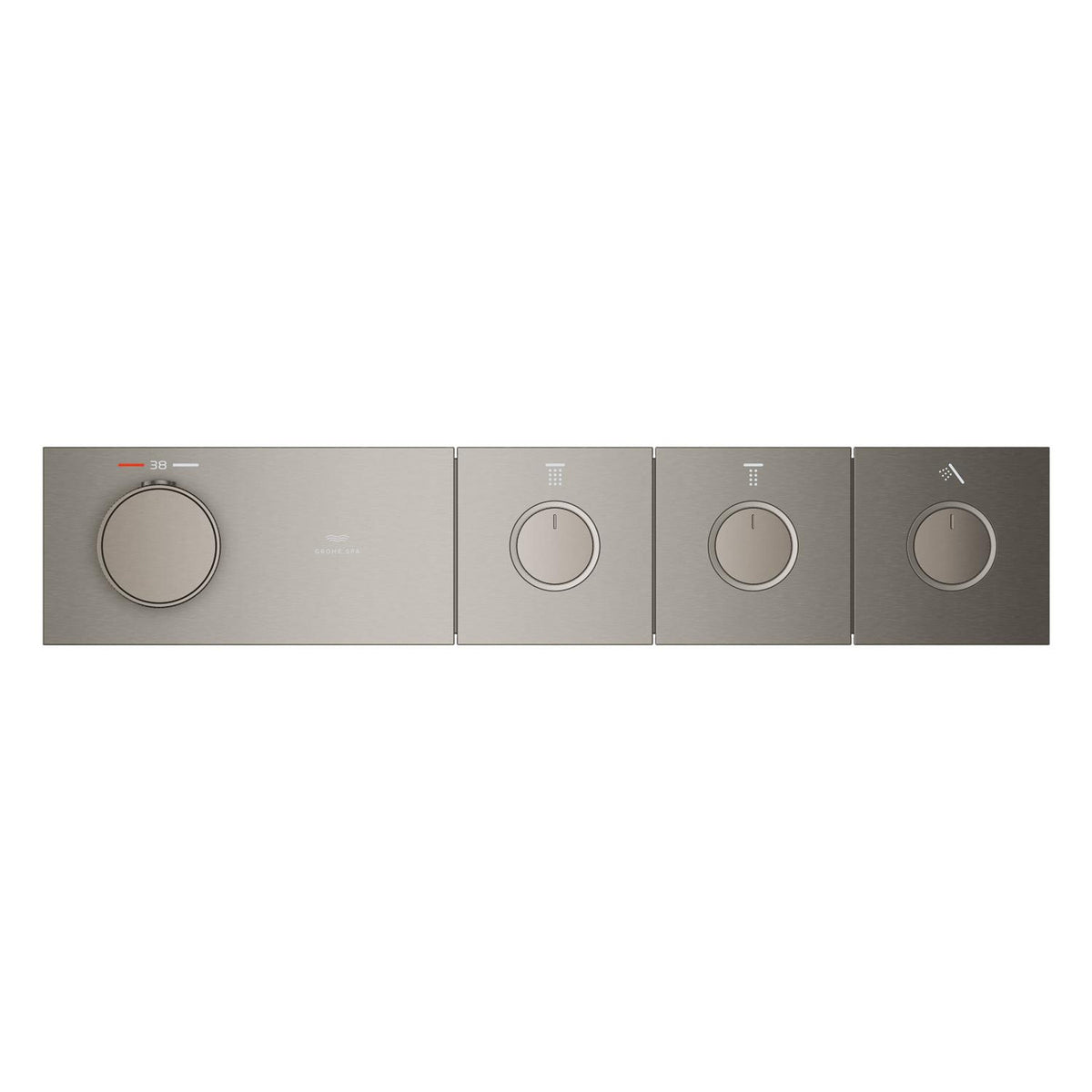 Grohe Grohtherm Aqua Tiles SmartControl Termostatik Ankastre Banyo Bataryası, 3 Çıkışlı, Fırçalı Sert Grafit (Sıva Üstü Grubu) - Ürün Görseli