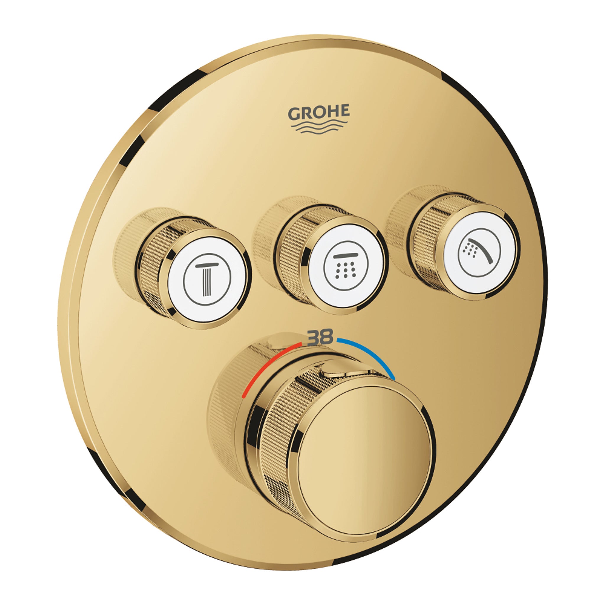 Grohe Grohtherm SmartControl Ankastre Termostatik Banyo/Duş Bataryası (Sıva Üstü Grubu), 3 Yollu, Altın - Ürün Görseli