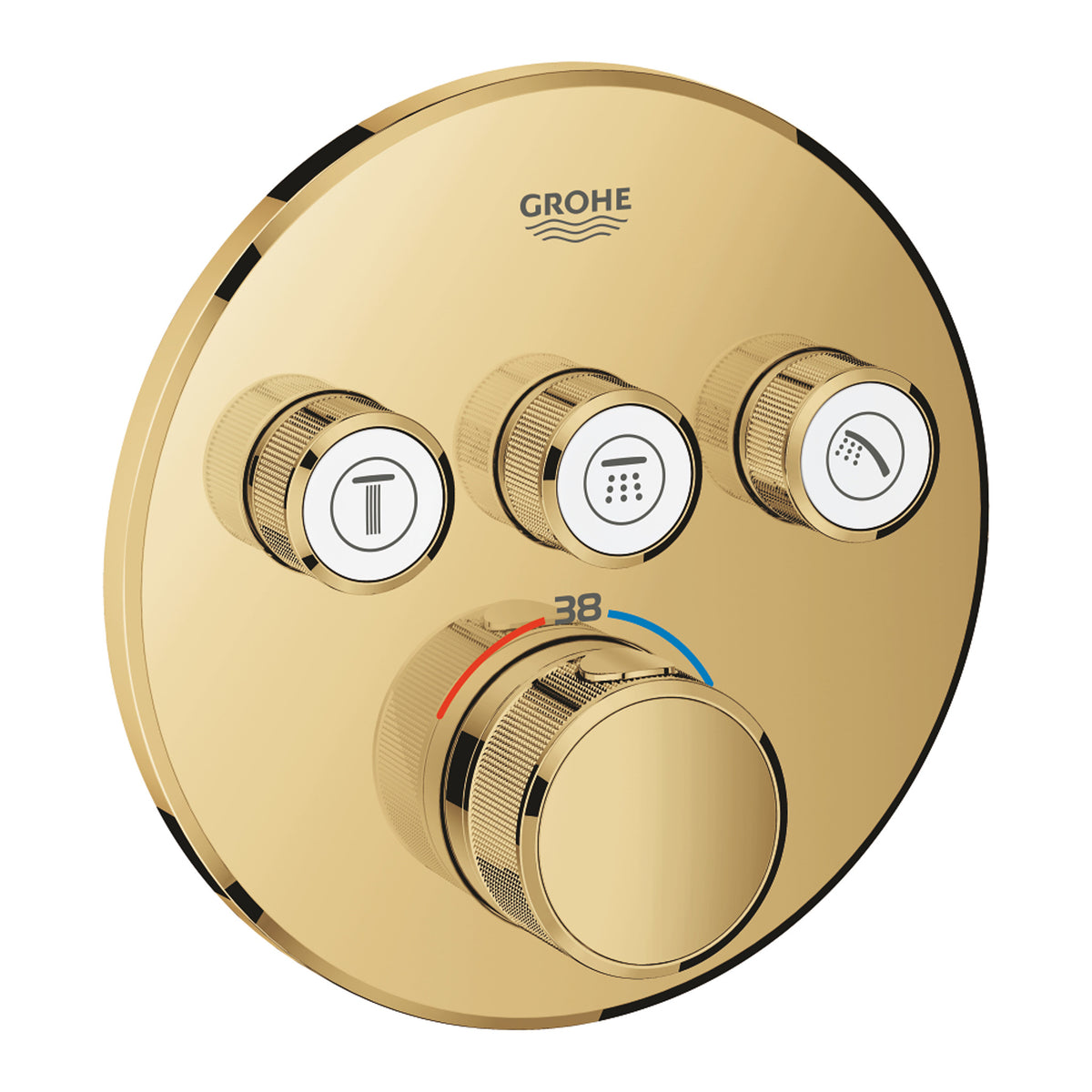 Grohe Grohtherm SmartControl Ankastre Termostatik Banyo/Duş Bataryası (Sıva Üstü Grubu), 3 Yollu, Altın - Ürün Görseli
