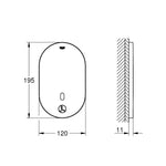 Grohe Eurosmart Cosmopolitan E Fotoselli Ankastre Duş Bataryası - Teknik Çizim