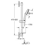 Grohe Tempesta Cube 110 Sürgülü Duş Seti, 2 Akışlı - Teknik Çizim