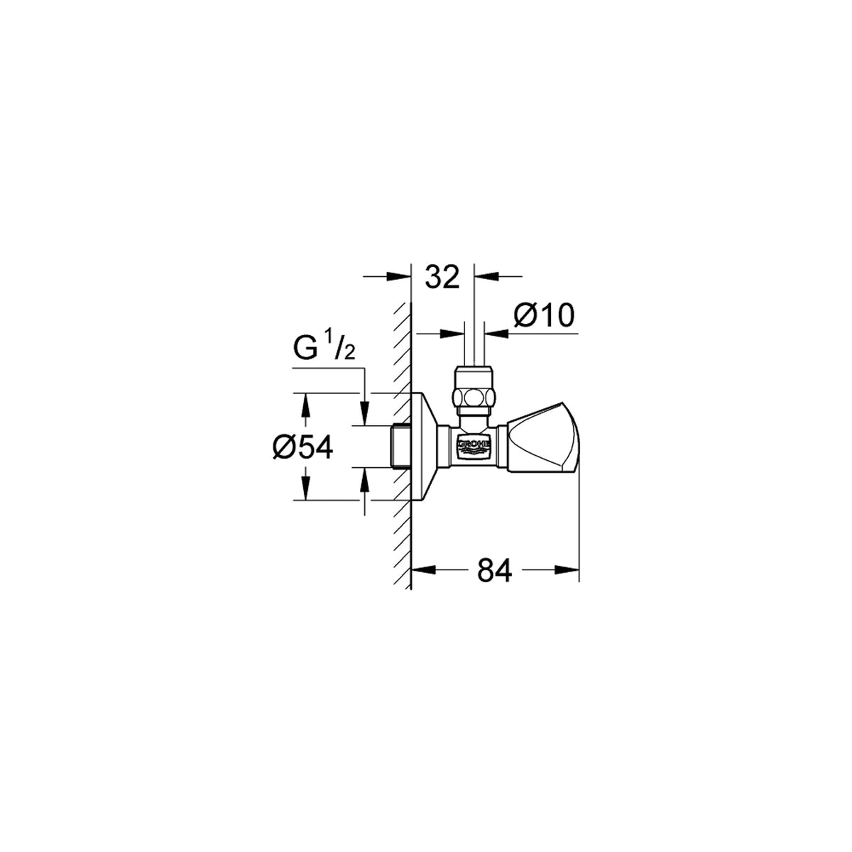Grohe Ara Musluk 1/2" - Teknik Çizim
