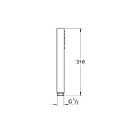 Grohe Rainshower Aqua Cube Stick El Duşu, 1 Akışlı, Altın - Teknik Çizim