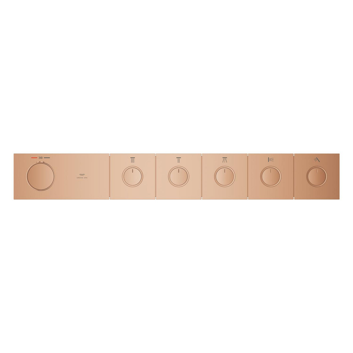Grohe Grohtherm Aqua Tiles SmartControl Termostatik Ankastre Banyo Bataryası, 5 Çıkışlı, Bakır (Sıva Üstü Grubu) - Ürün Görseli