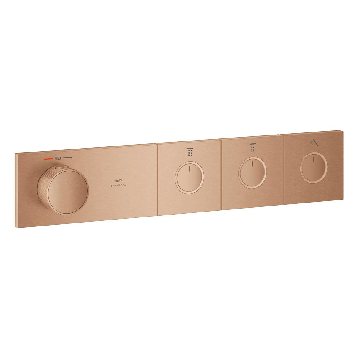 Grohe Grohtherm Aqua Tiles SmartControl Termostatik Ankastre Banyo Bataryası, 3 Çıkışlı, Fırçalı Bakır (Sıva Üstü Grubu) - Ürün Görseli