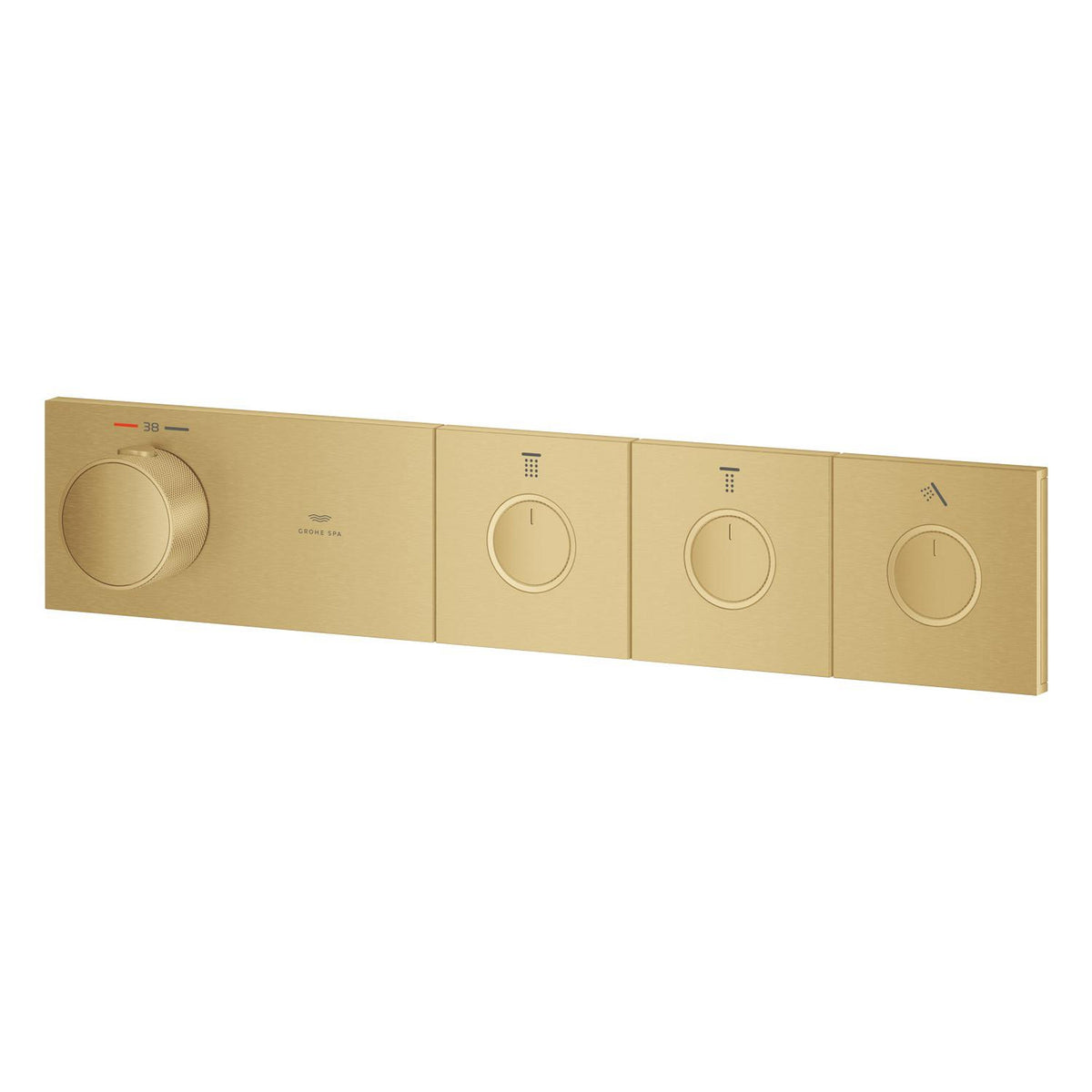 Grohe Grohtherm Aqua Tiles SmartControl Termostatik Ankastre Banyo Bataryası, 3 Çıkışlı, Fırçalı Altın (Sıva Üstü Grubu) - Ürün Görseli