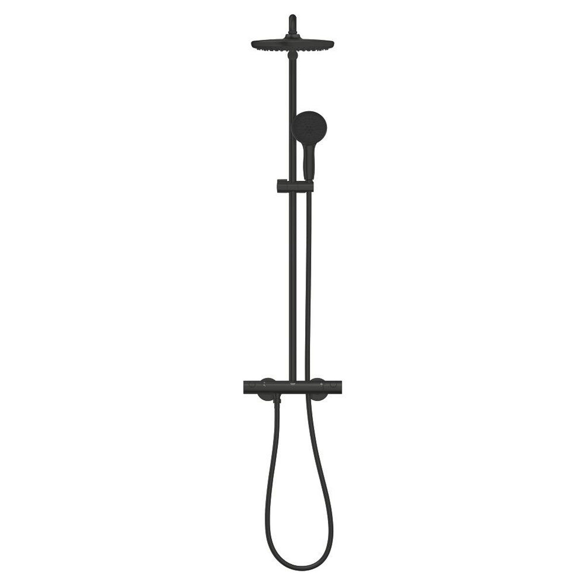 Grohe Tempesta System 250 Duvara Monte Termostatik Bataryalı Duş Kolonu, Mat Siyah - Ürün Görseli