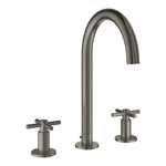 Grohe Atrio 3 Delikli Ankastre Lavabo Bataryası (4 Çubuklu Volan) L-Boy, Fırçalı Sert Grafit - Ürün Görseli