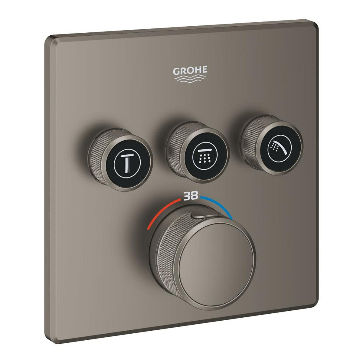 Grohe Grohtherm SmartControl Akış Kontrollü Ankastre Termostatik Banyo Bataryası (3 Yollu, Sıva Üstü Grubu), Saten Grafit - Ürün Görseli