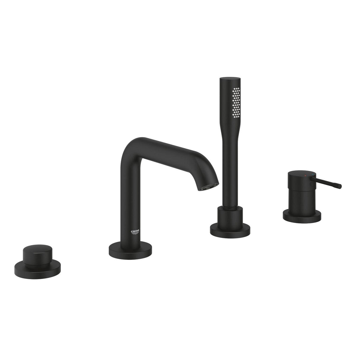 Grohe Essence Dört Delikli Ankastre Küvet Bataryası (Sıva Üstü Grubu), Hayalet Siyah - Ürün Görseli
