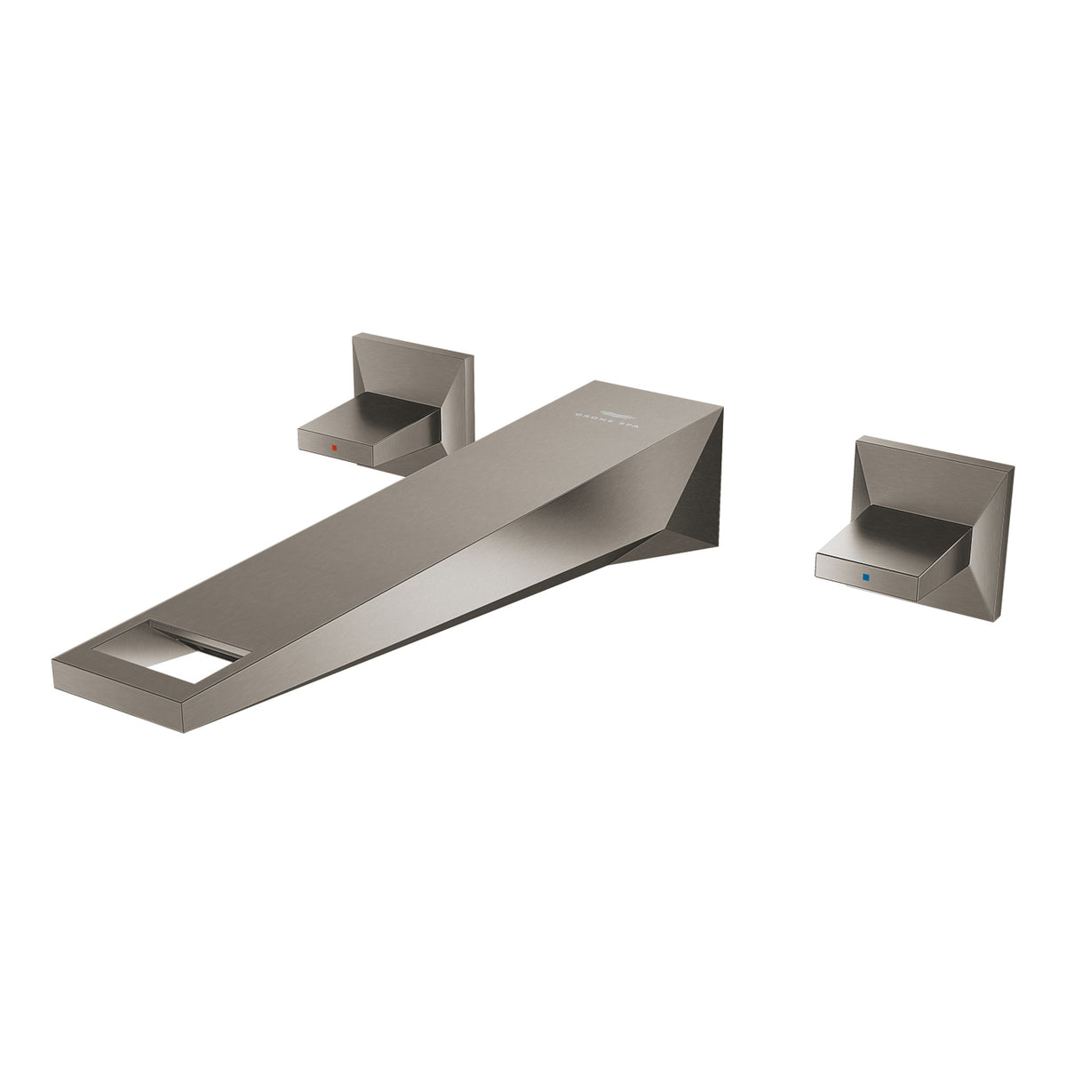 Grohe Allure Brilliant L-Boy, 3 Delikli Duvardan Ankastre Lavabo Bataryası (Sıva Üstü Grubu), Fırçalı Sert Grafit - Ürün Görseli