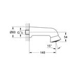 Grohe Relexa Sport Duşu 1 Akışlı - Teknik Çizim
