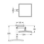 Grohe Selection Cube Makyaj ve Tıraş Aynası - Teknik Çizim