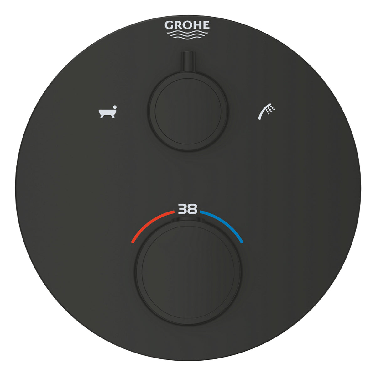 Grohe Grohtherm Termostatik Banyo/Duş Bataryası (Sıva Üstü Grubu), 2 Yollu, Mat Siyah - Ürün Görseli