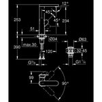 Grohe Plus Yüksek Lavabo Bataryası (L-Boy) - Teknik Çizim