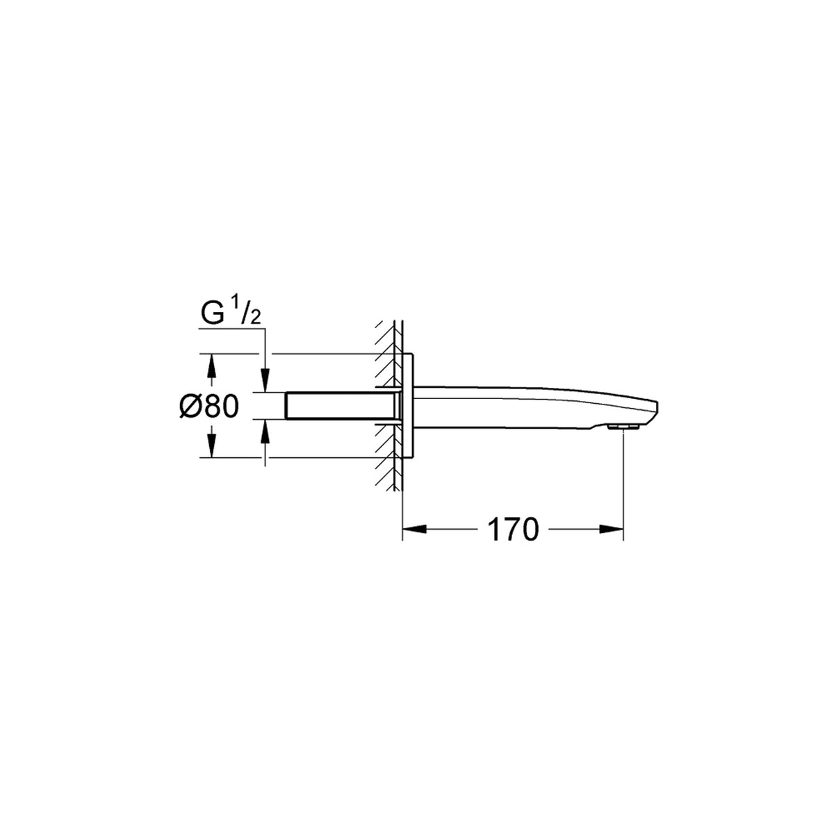 Grohe Eurostyle Cosmopolitan Çıkış Ucu - Teknik Çizim