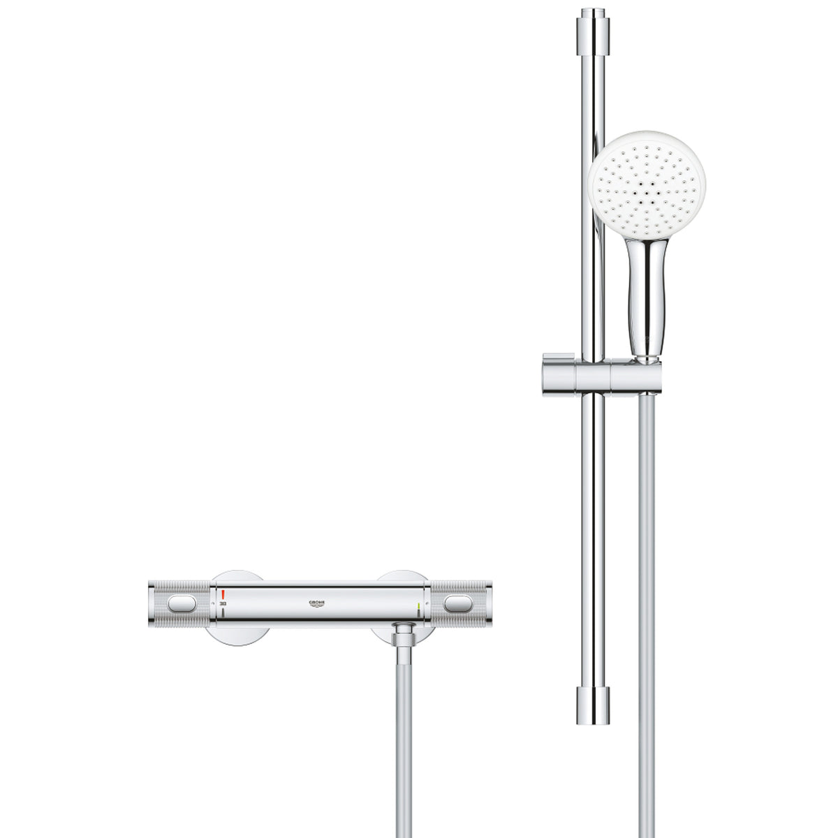 Grohe Grohtherm 1000 Performance Termostatik Duş Bataryası ve Sürgülü El Duşu Seti - Ürün Görseli