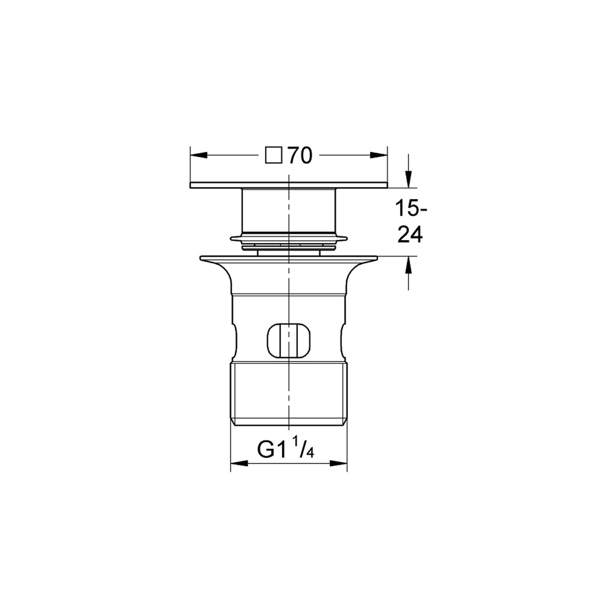 Grohe Lavabo Süzgeci, Fırçalı Sert Grafit - Teknik Çizim