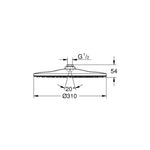 Grohe Rainshower Mono 310 Tepe Duşu, 30 cm - Teknik Çizim