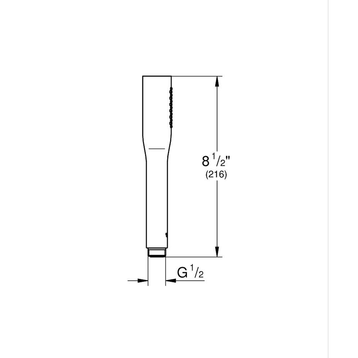 Grohe Euphoria Cosmopolitan Stick El Duşu, 1 Akışlı, Hayalet Siyah - Teknik Çizim
